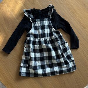 Cat & Jack Checkered Dress with Long Sleeve Ribbed Top